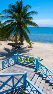 Front steps leading to private beach