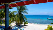 View to beach and private dock