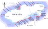 Utila Dive Sites - Click to enlarge