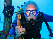 Scuba Diver with telephone