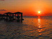 Sunset at Utila Cays