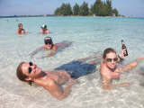 Enjoying the beach at Water Cay, Utila